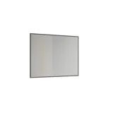 Large bathroom inspiration with bathroom furniture in matt white with elegant washbasin and square mirror with black rim and lamp, terrazzo wall and floor and plants on the wall for a modern and sophisticated look.