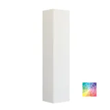 Large bathroom inspiration in Nordic style with bathroom furniture in light blue colour and wooden countertop with elegant countertop basin, herringbone wooden floor creating a bright and classic style