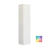 Large bathroom in green colors with vanity unit, brass framed oval mirror and beautiful framed doors