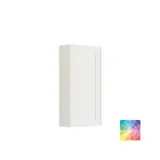 Small bathroom inspiration in a classic style with vanity unit and olive green cabinet, a beautiful square mirror, herringbone floor, and wallpaper provide a luxurious and refined look.